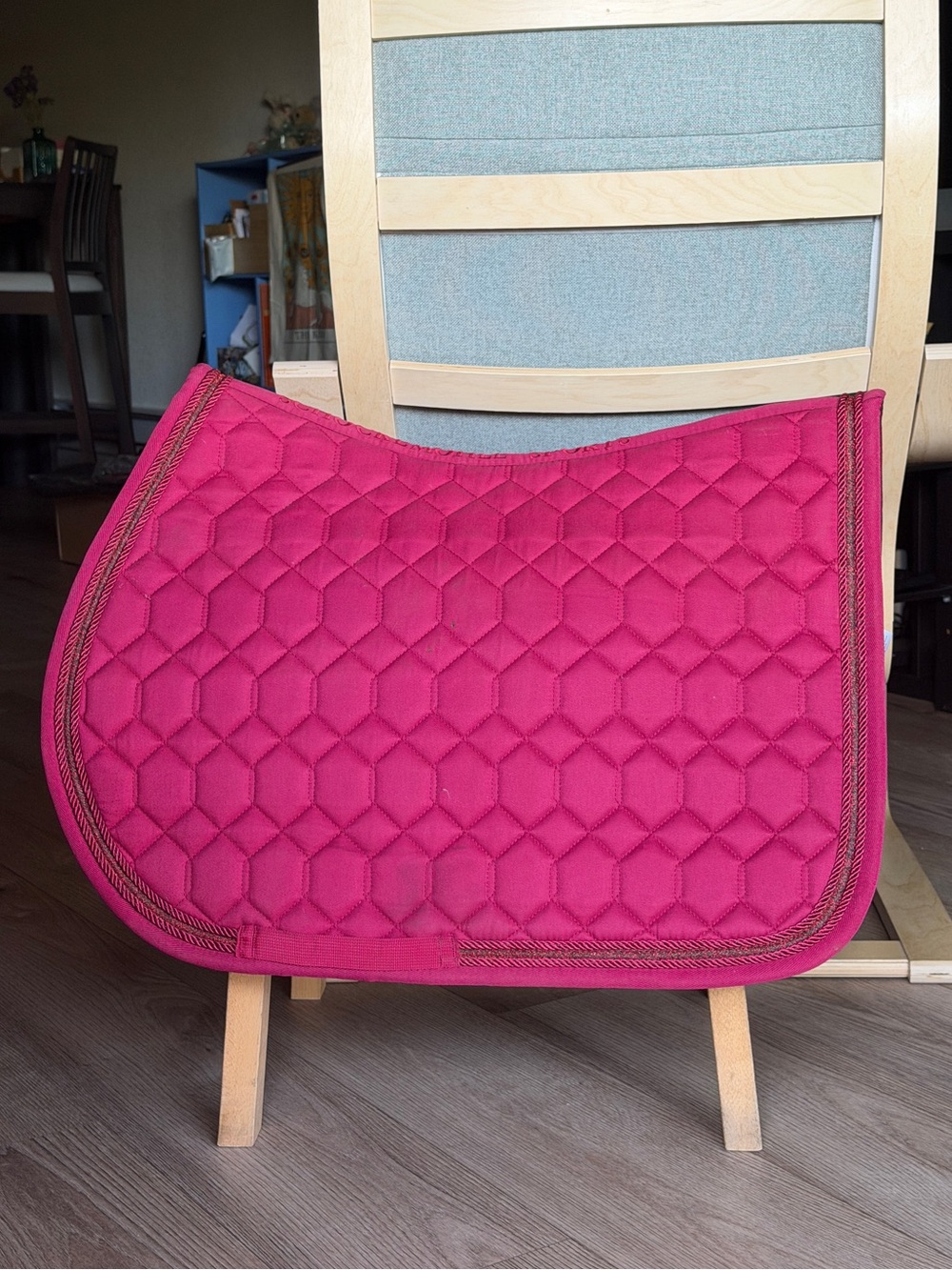 Bright Pink magenta hibiscus Quilted Saddle Pad Schockemöhle